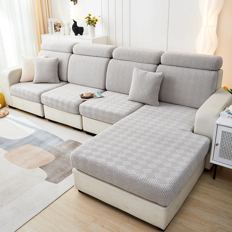 Thicken Sofa Seat Cushion Cover Jacquard Chair Cover