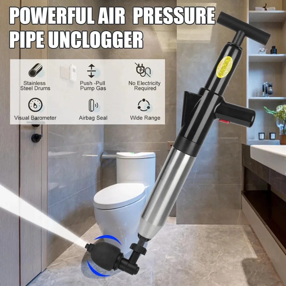 Toilet Unclogger Can Instantly Clear The Sewer Block BATHROOM ACCESSORIES Color : Blue|Black|Grey|White Toilet Unclogger Can Instantly Clear The Sewer Block BATHROOM ACCESSORIES Color : Blue|Black|Grey|White