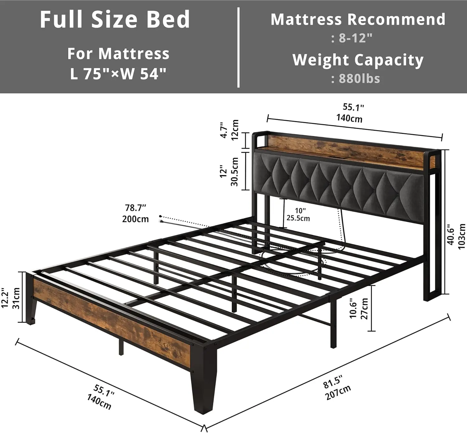 Twin/TwinXL/Full/Queen/King/CaliforniaKing Bed Frames