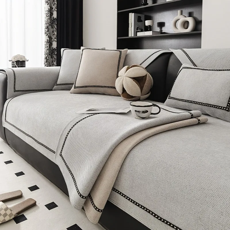 Vintage-Style Chenille Sofa Slipcover Universal Non-Slip Vintage-Style Chenille Sofa Slipcover Universal Non-Slip