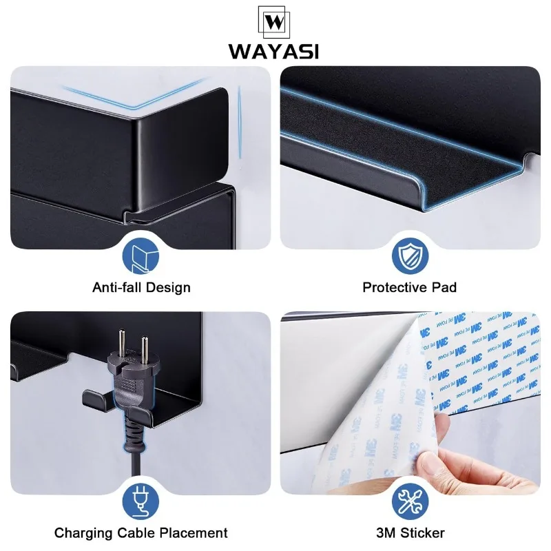 Wall Mounted Storage Rack for Curling Iron Blow Dryer Multi Function Holder BATHROOM SHELVES Color : black Wall Mounted Storage Rack for Curling Iron Blow Dryer Multi Function Holder BATHROOM SHELVES Color : black