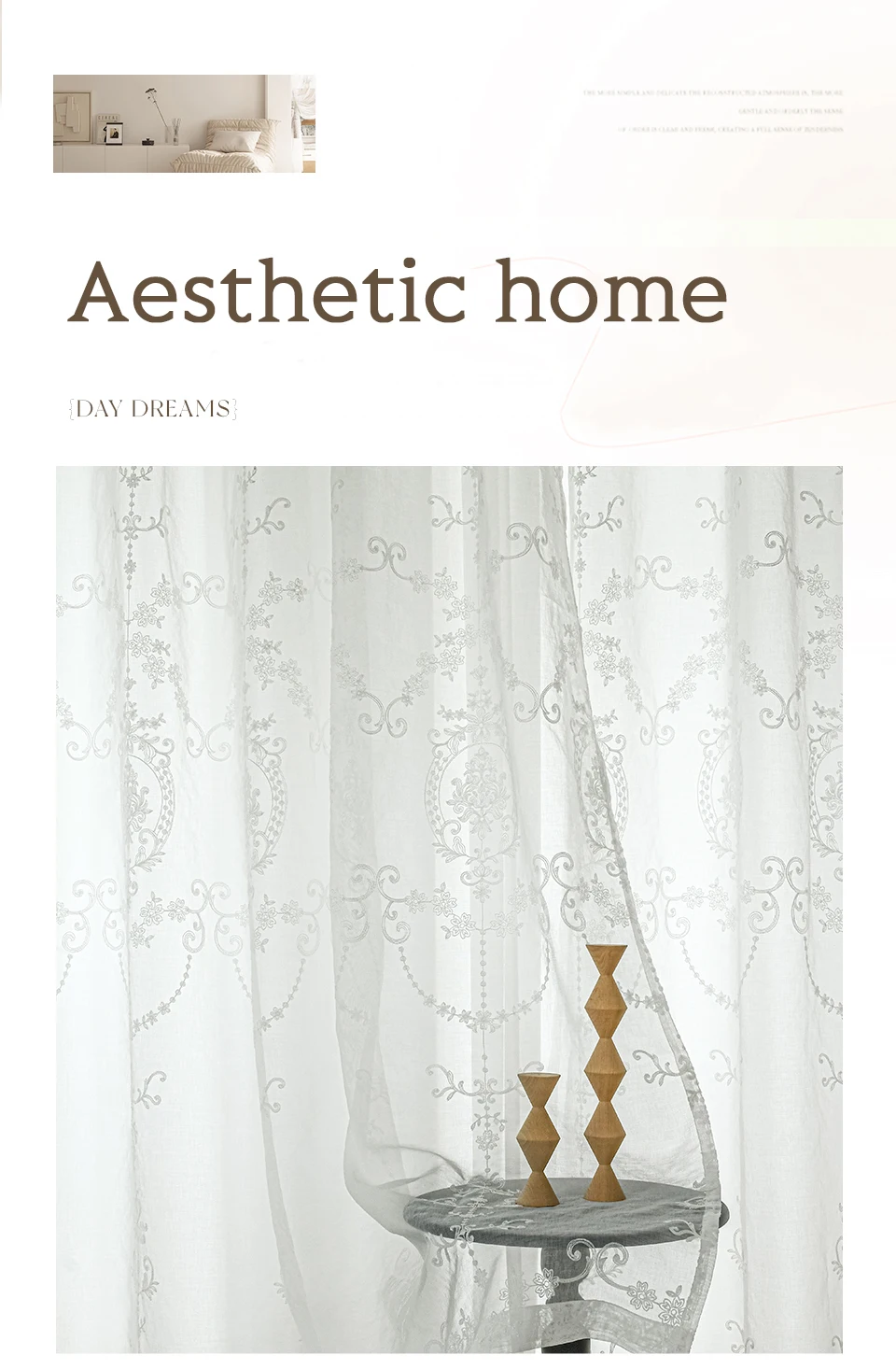 White Embroidered Tulle Curtains for Living Room White Embroidered Tulle Curtains for Living Room