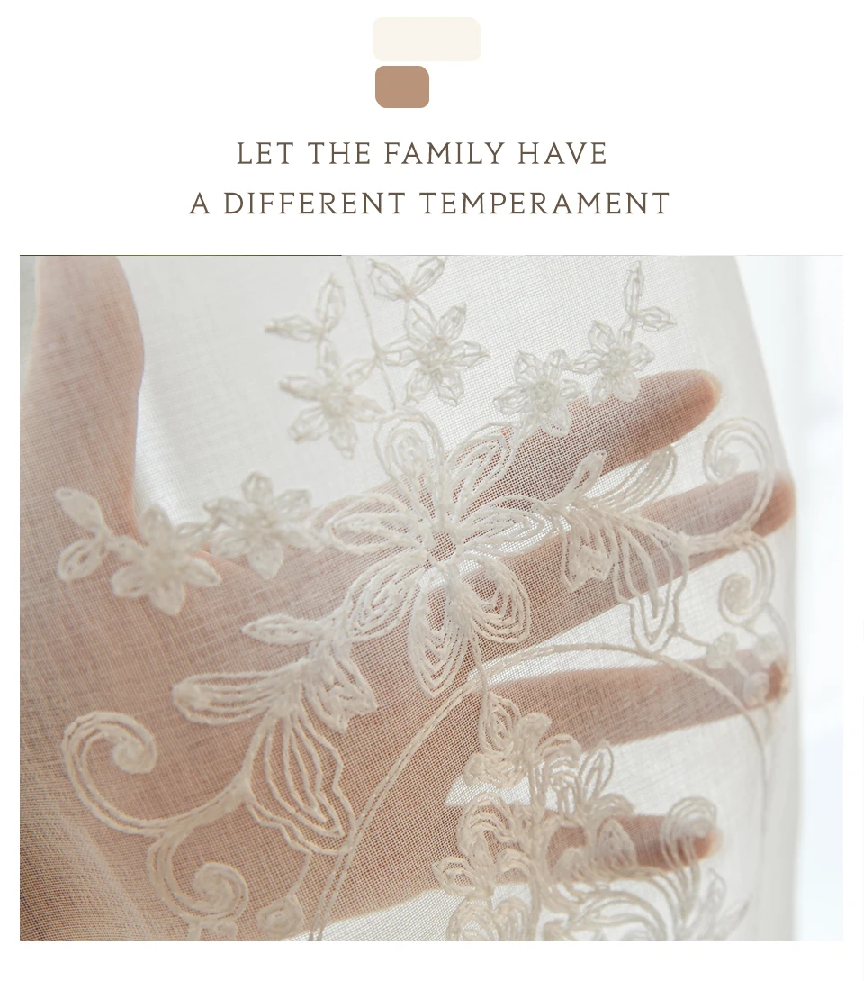 White Embroidered Tulle Curtains for Living Room White Embroidered Tulle Curtains for Living Room