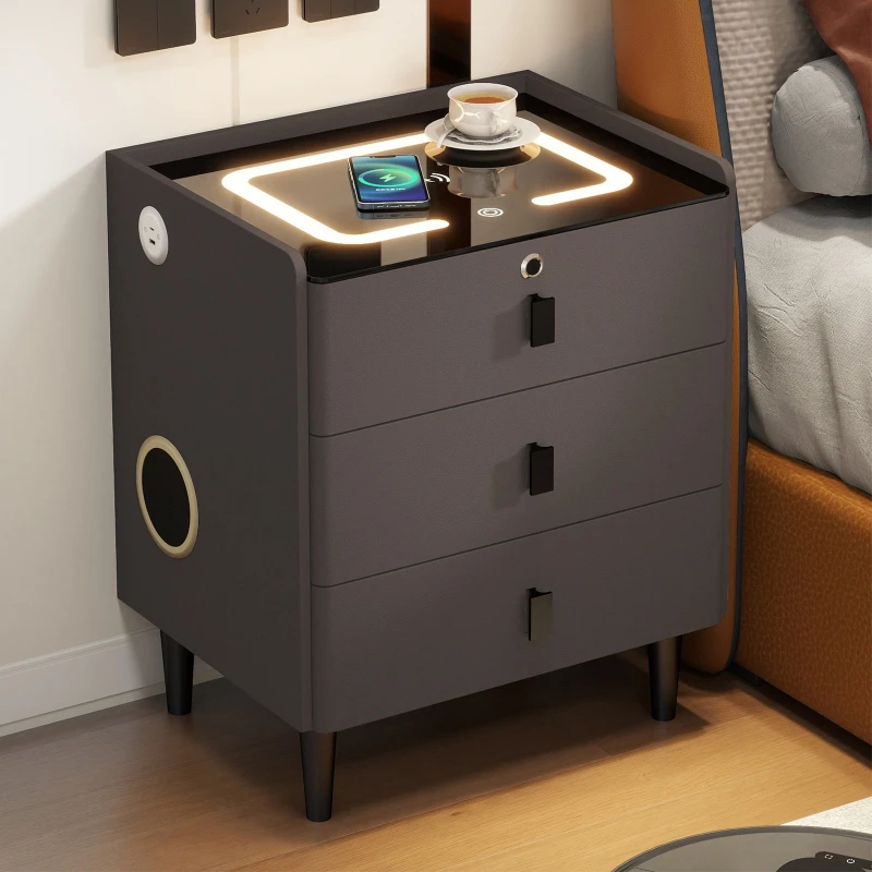 simple smart bedside table MODERN FURNITURES Size : 50x40x60cm simple smart bedside table MODERN FURNITURES Size : 50x40x60cm