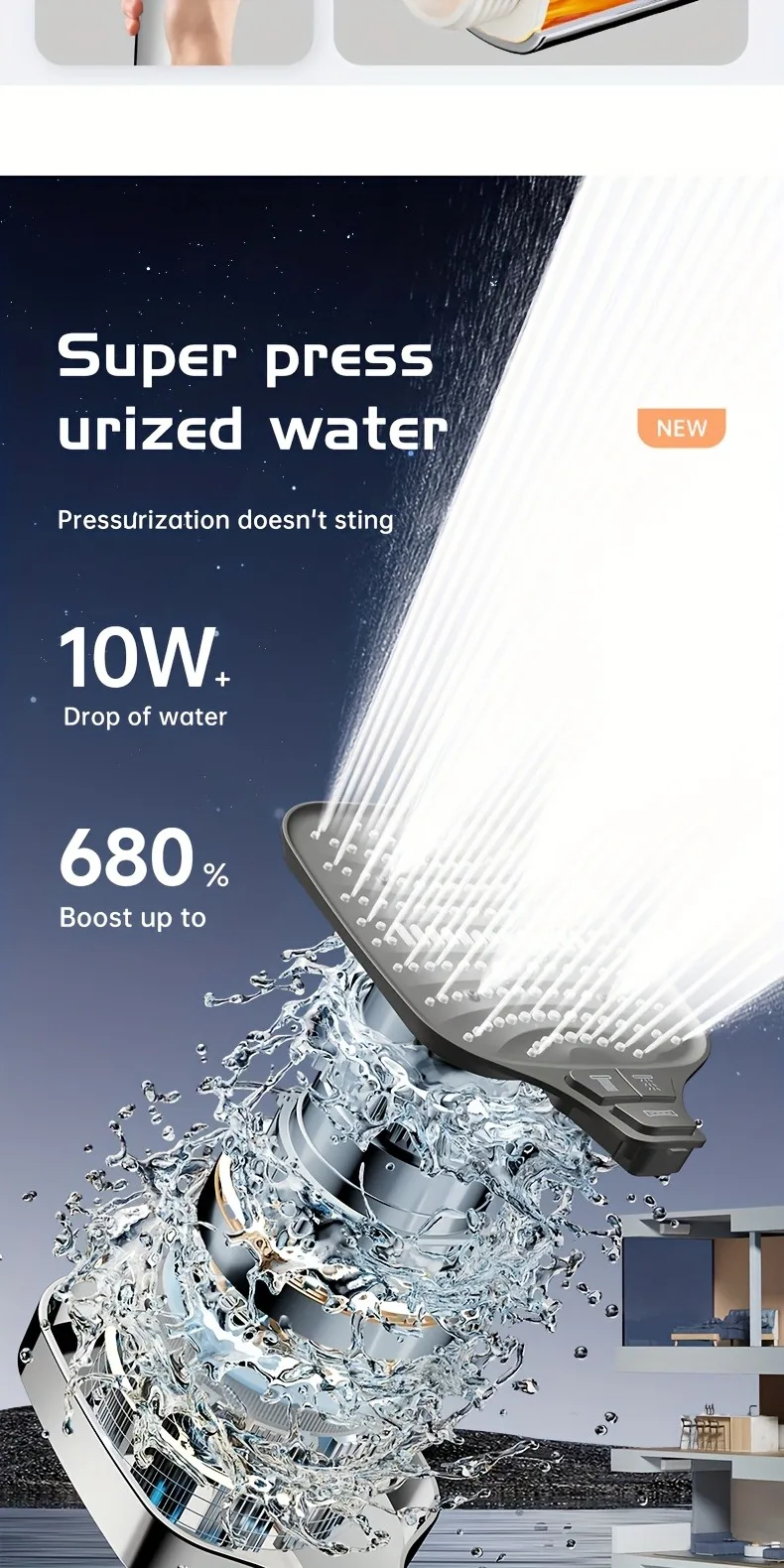 12cm Large Panel Shower Head with Filter