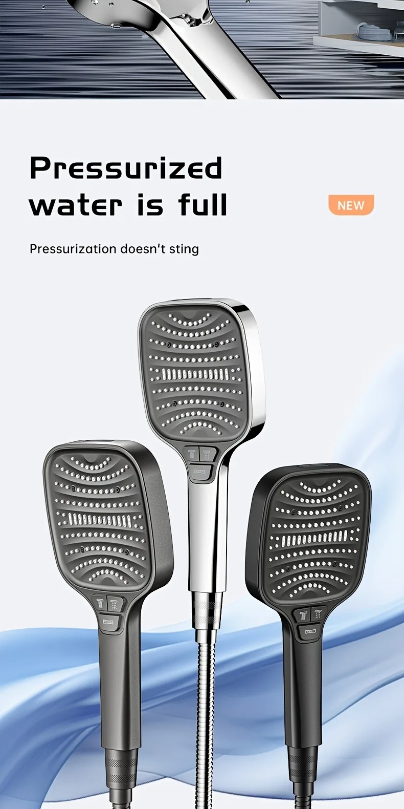 12cm Large Panel Shower Head with Filter