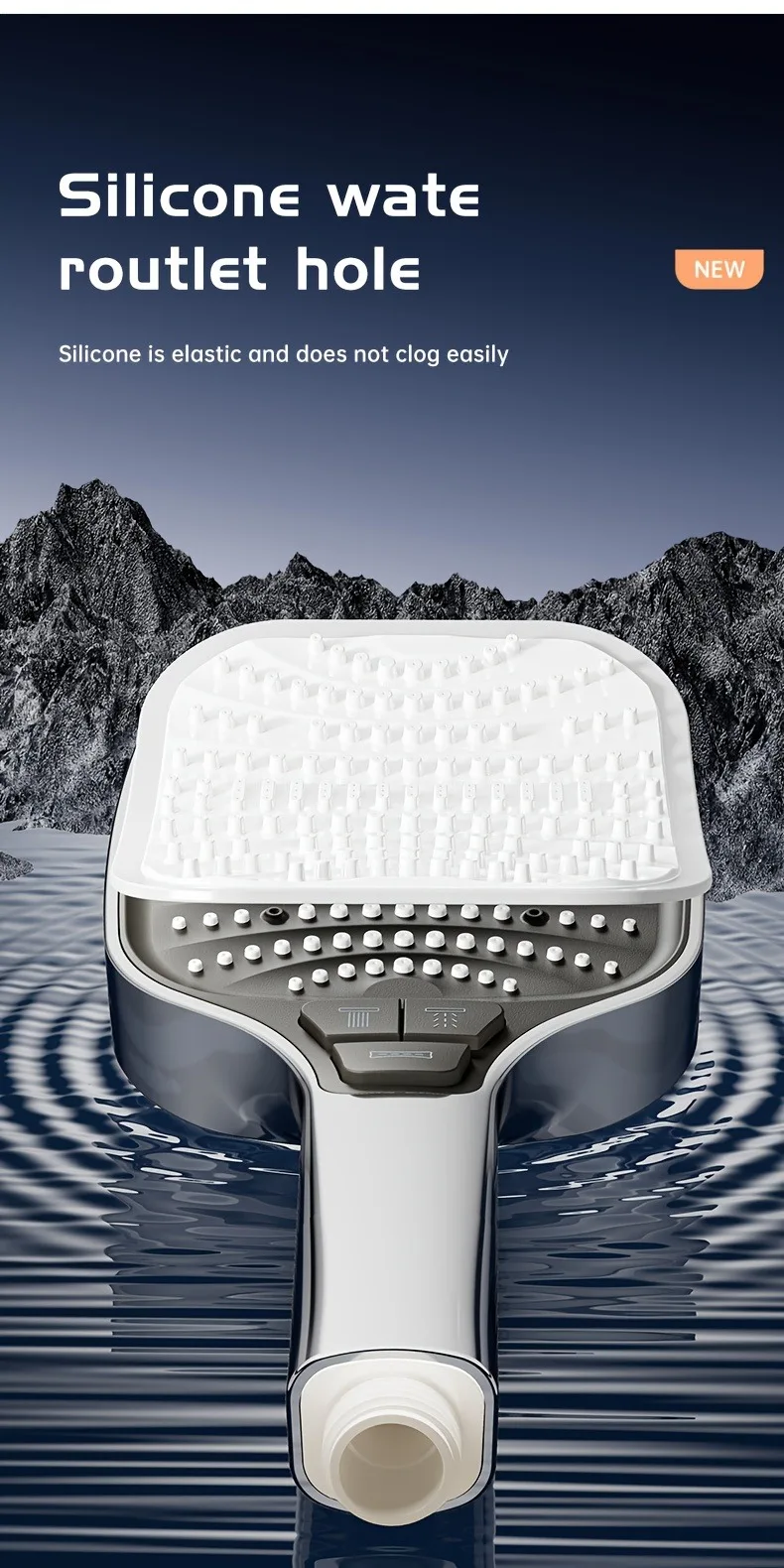 12cm Large Panel Shower Head with Filter