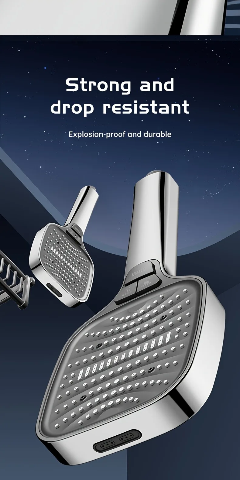12cm Large Panel Shower Head with Filter