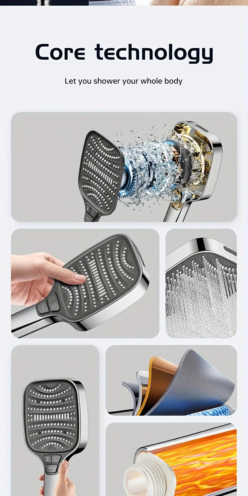 12cm Large Panel Shower Head with Filter