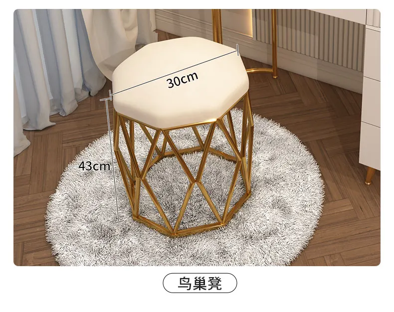 French Beauty Vanity Table Luxury With Light Mirror Trendy Aesthetic Vanity Table With Chair Kawaii Meuble Coiffeuse Furniture