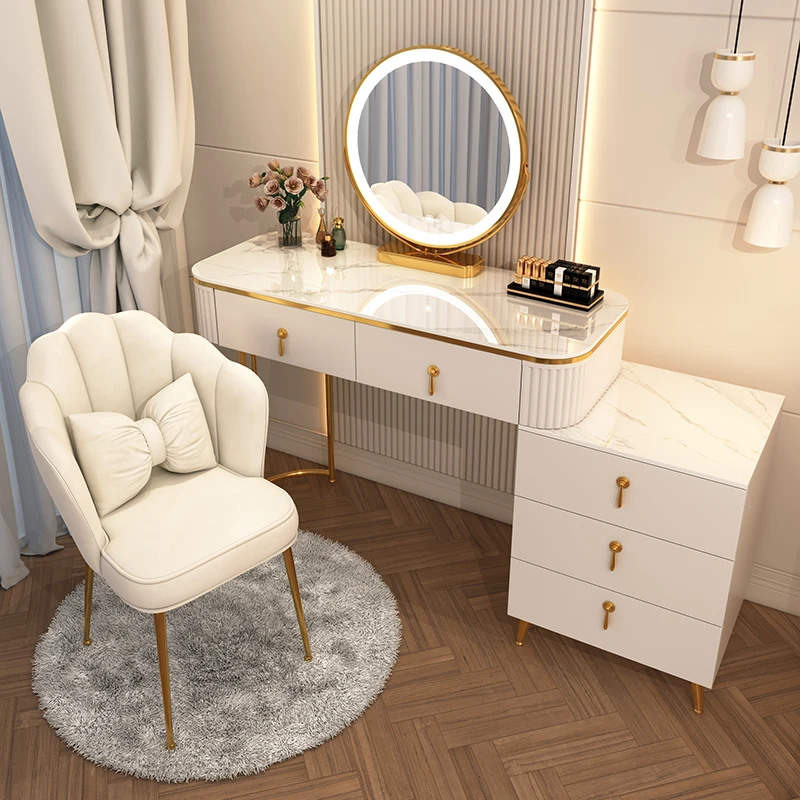 French Beauty Vanity Table Luxury With Light Mirror MODERN FURNITURES Color: 100cm and 40cm French Beauty Vanity Table Luxury With Light Mirror MODERN FURNITURES Color: 100cm and 40cm