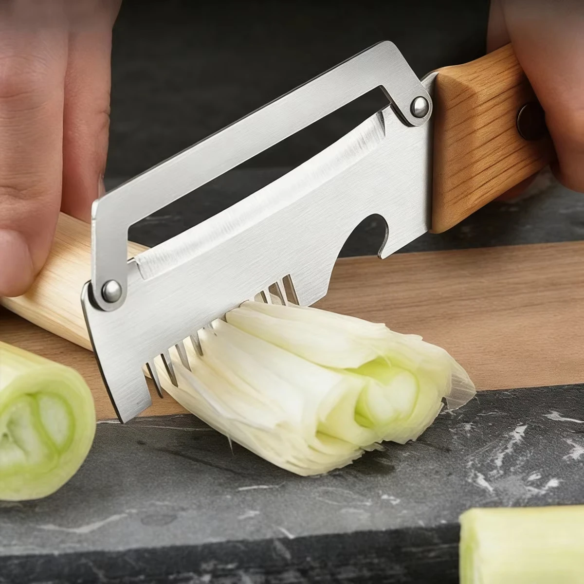 Stainless Steel Peeler with Wooden Handle for Peeling Slicing Fruits Vegetables Stainless Steel Peeler with Wooden Handle for Peeling Slicing Fruits Vegetables