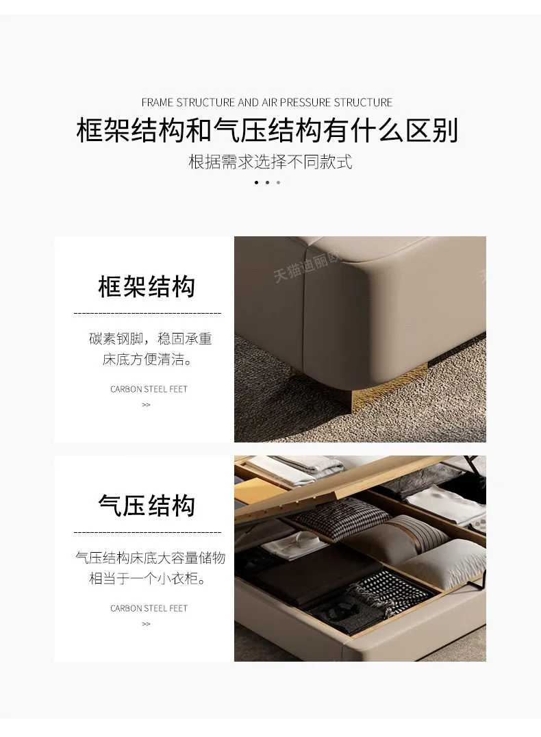 2 people double beds furniture 180x200 200x220 cm Light luxury soft bag leather full size bed frame bedroom beds and bed frames