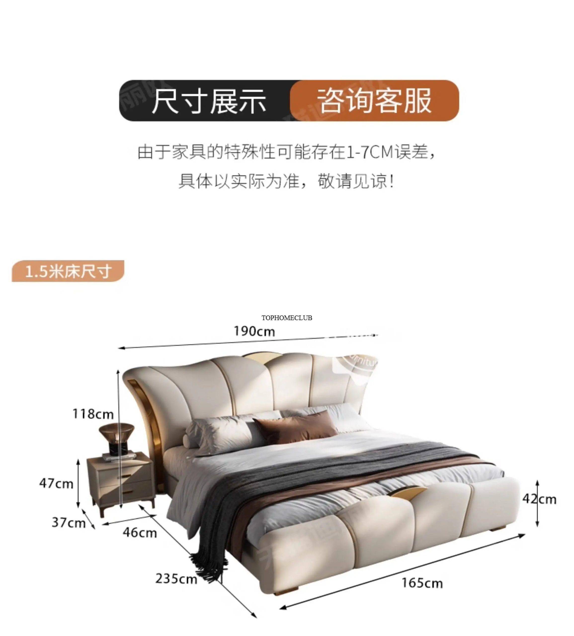 2 people double beds furniture 180x200 200x220 cm Light luxury soft bag leather full size bed frame bedroom beds and bed frames