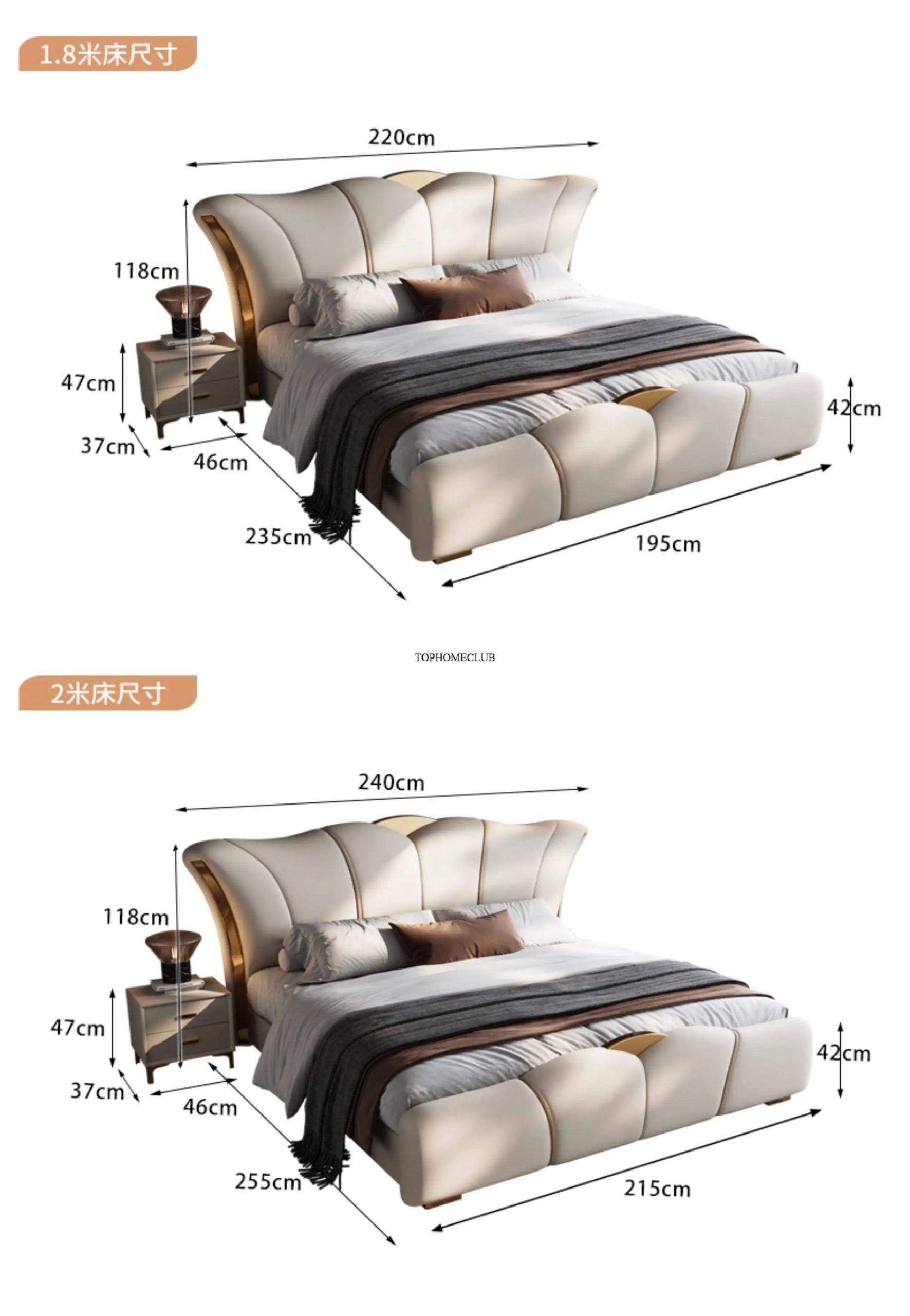 2 people double beds furniture 180x200 200x220 cm Light luxury soft bag leather full size bed frame bedroom beds and bed frames