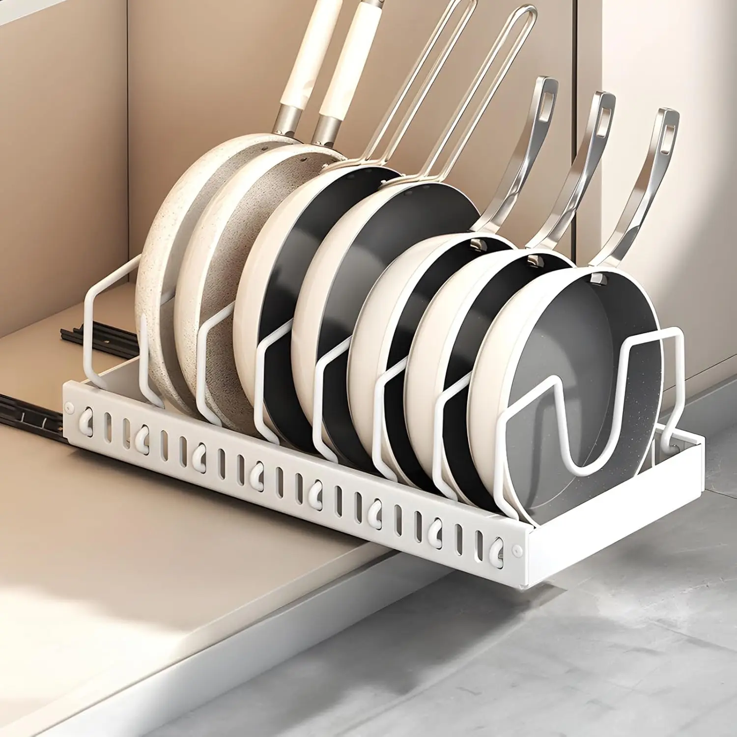 Pull Out Pots Pans Organizer for Under Cabinet Pull Out Cabinet Organizer Storage Pot Lid Organizer holder Adjustable Dividers Pull Out Pots Pans Organizer for Under Cabinet Pull Out Cabinet Organizer Storage Pot Lid Organizer holder Adjustable Dividers