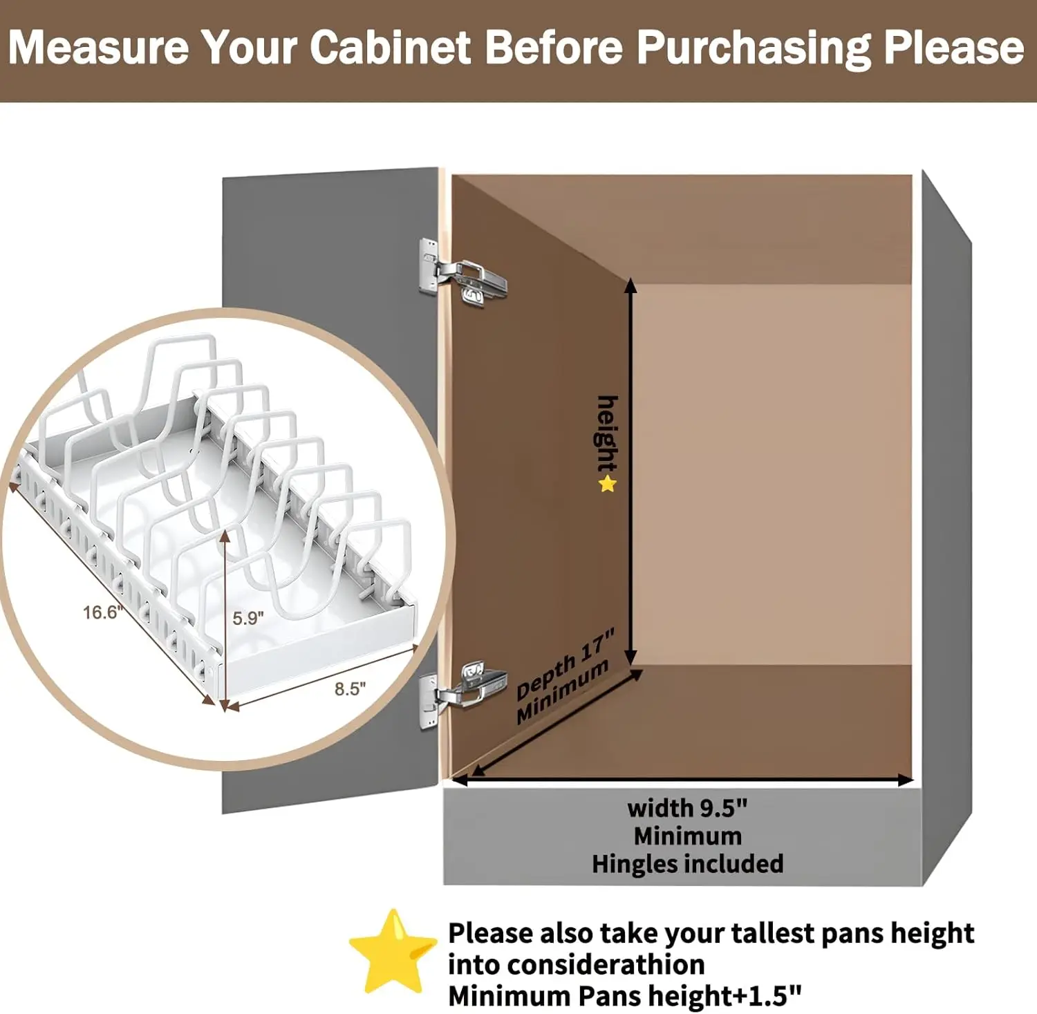 Pull Out Pots Pans Organizer for Under Cabinet Pull Out Cabinet Organizer Storage Pot Lid Organizer holder Adjustable Dividers Pull Out Pots Pans Organizer for Under Cabinet Pull Out Cabinet Organizer Storage Pot Lid Organizer holder Adjustable Dividers
