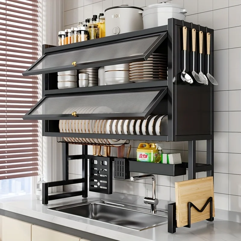 Dish Rack with Utensil Holder for Sink