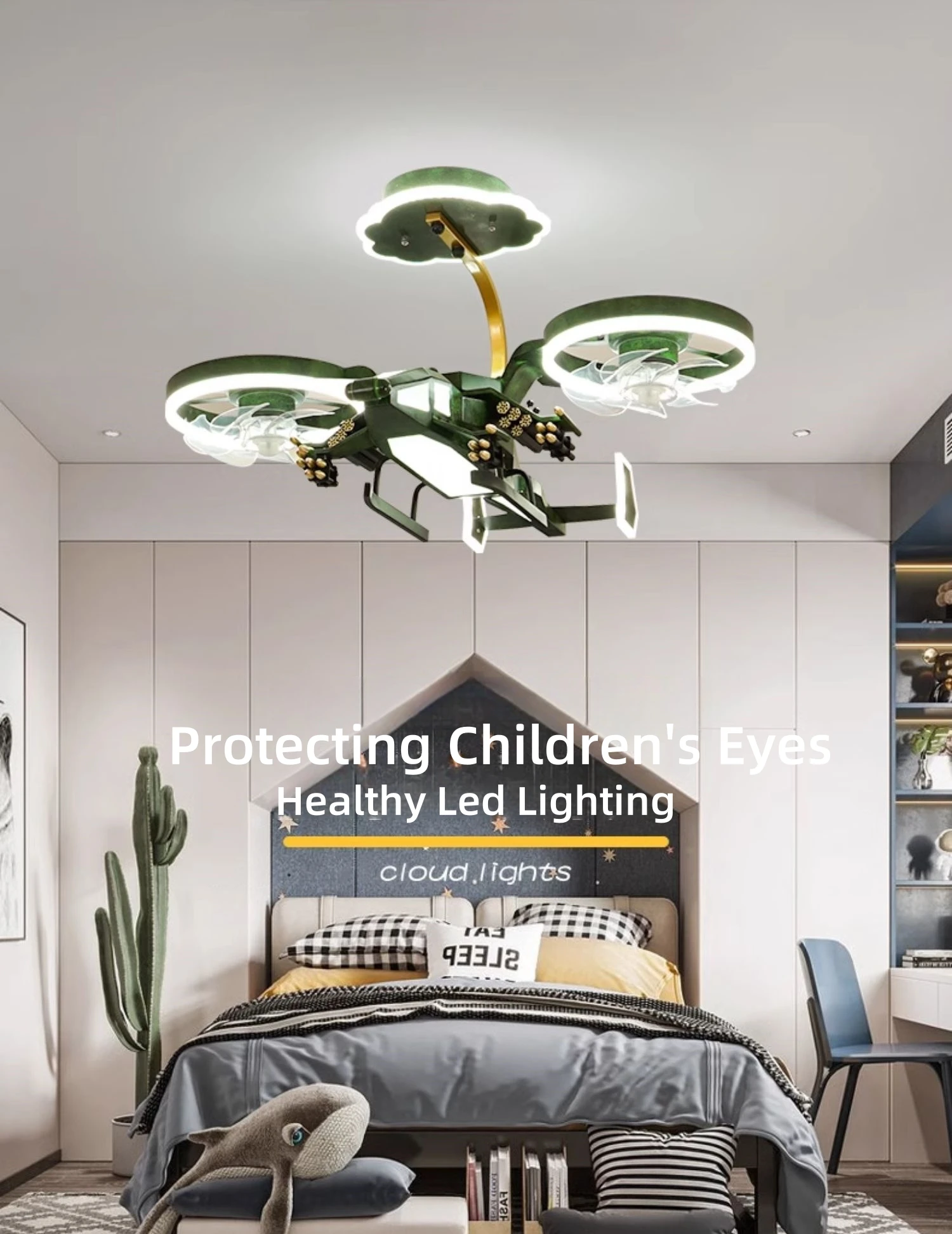 Kids Plane Ceiling Fan With Lights For Bedroom Study Kindergarten Kids Plane Ceiling Fan With Lights For Bedroom Study Kindergarten