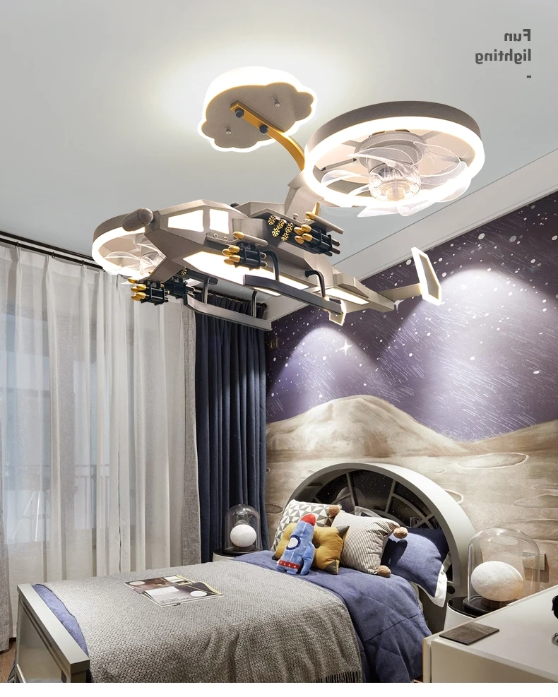 Kids Plane Ceiling Fan With Lights For Bedroom Study Kindergarten Kids Plane Ceiling Fan With Lights For Bedroom Study Kindergarten