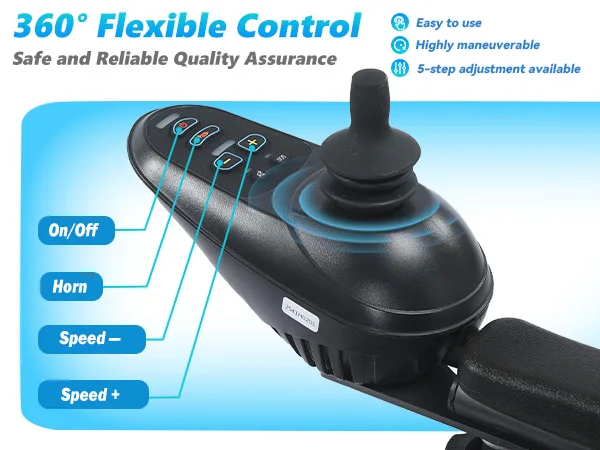 Electric Wheelchair for Seniors Lightweight and Foldable Home Care