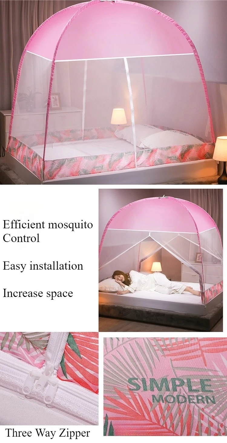 1PC Foldable Mosquito Net No Installation Required Pop Up Tent for Camping Bedroom Double Door Bed Canopy Malla Mosquitera 침대모기장