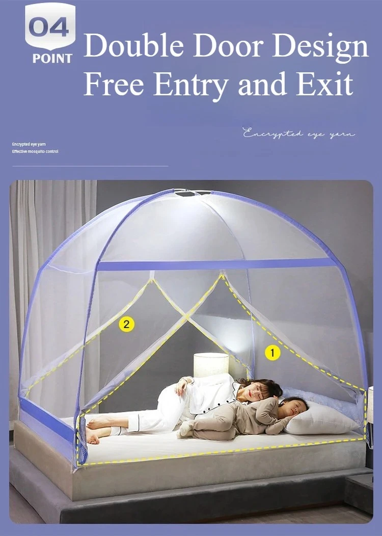 1PC Foldable Mosquito Net No Installation Required Pop Up Tent for Camping Bedroom Double Door Bed Canopy Malla Mosquitera 침대모기장