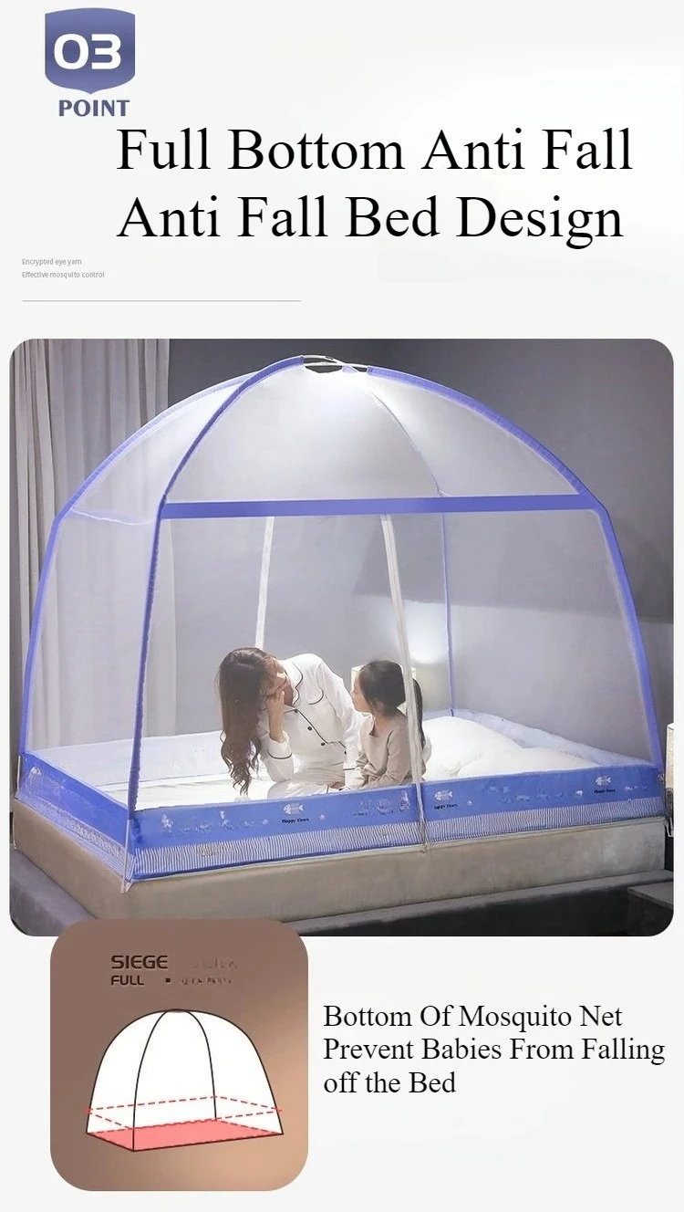 1PC Foldable Mosquito Net No Installation Required Pop Up Tent for Camping Bedroom Double Door Bed Canopy Malla Mosquitera 침대모기장