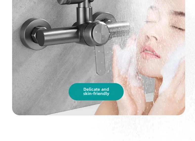 4 Mode Stainless Steel Wall Mounted Kitchen Faucet Bathroom Kitchen Sink Washbasins Cold Hot Water Mixer Tap 360 Degree