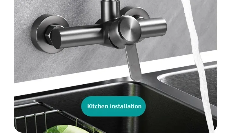 4 Mode Stainless Steel Wall Mounted Kitchen Faucet Bathroom Kitchen Sink Washbasins Cold Hot Water Mixer Tap 360 Degree