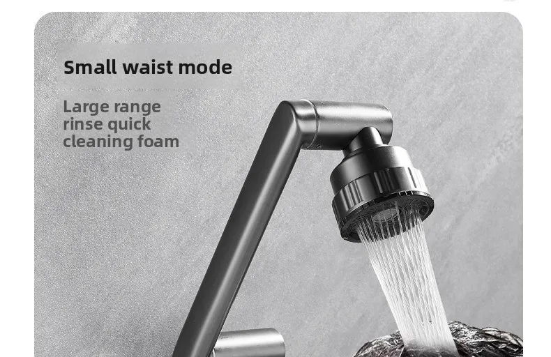 4 Mode Stainless Steel Wall Mounted Kitchen Faucet Bathroom Kitchen Sink Washbasins Cold Hot Water Mixer Tap 360 Degree