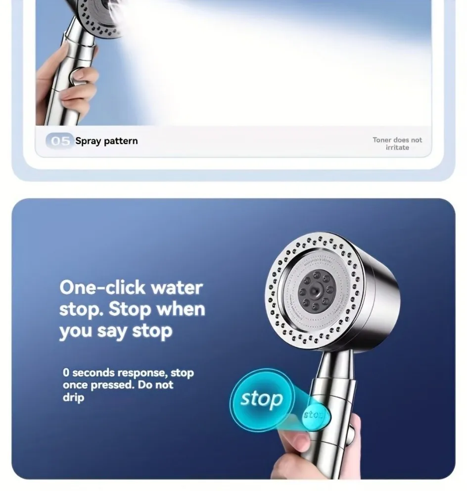 5 Modes Spray Water Saving Shower Head