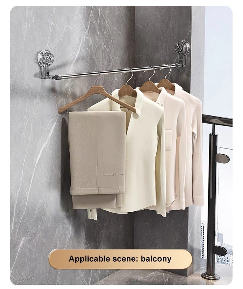 50-100CM Suction Cup Wall Towel Rack