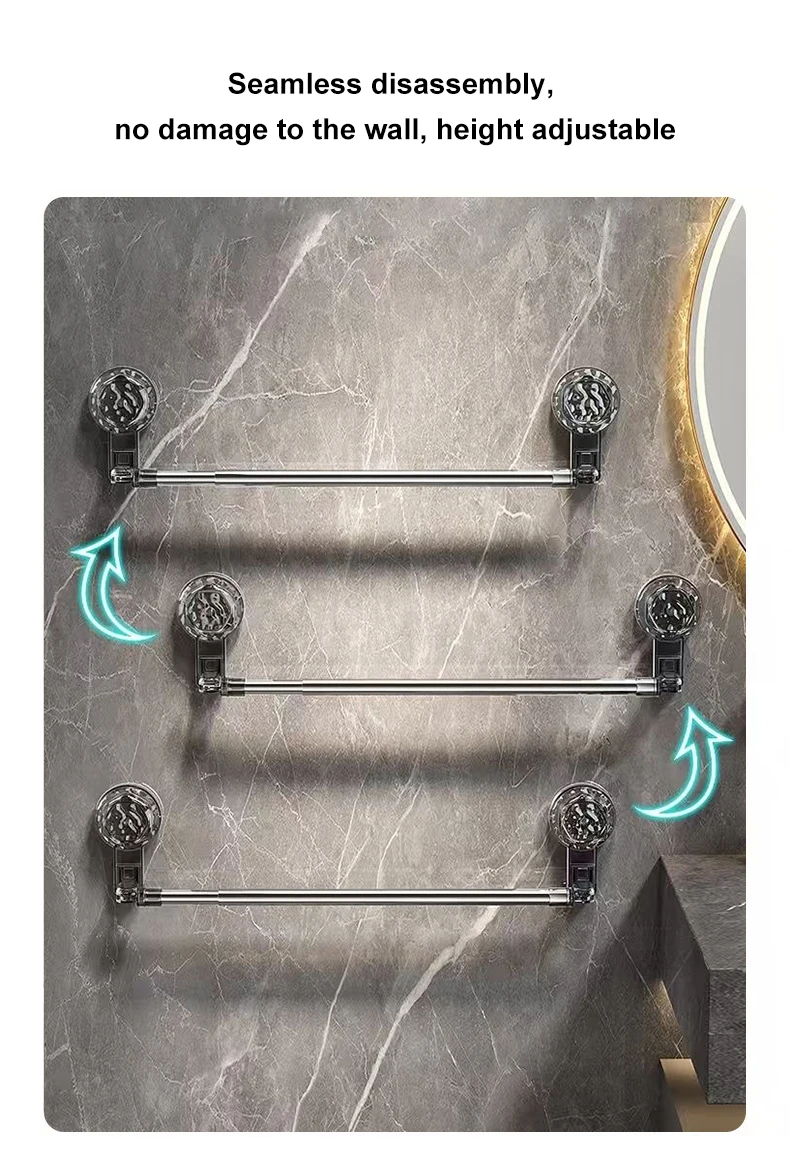 50-100CM Suction Cup Wall Towel Rack