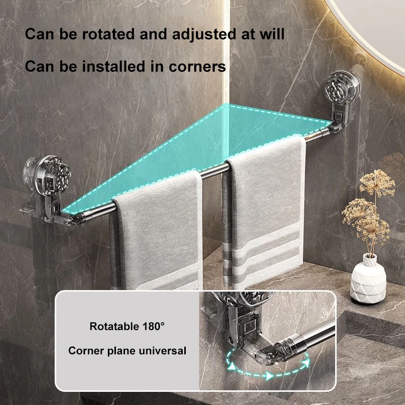 50-100CM Suction Cup Wall Towel Rack BATHROOM SHELVES 50-100CM Suction Cup Wall Towel Rack BATHROOM SHELVES