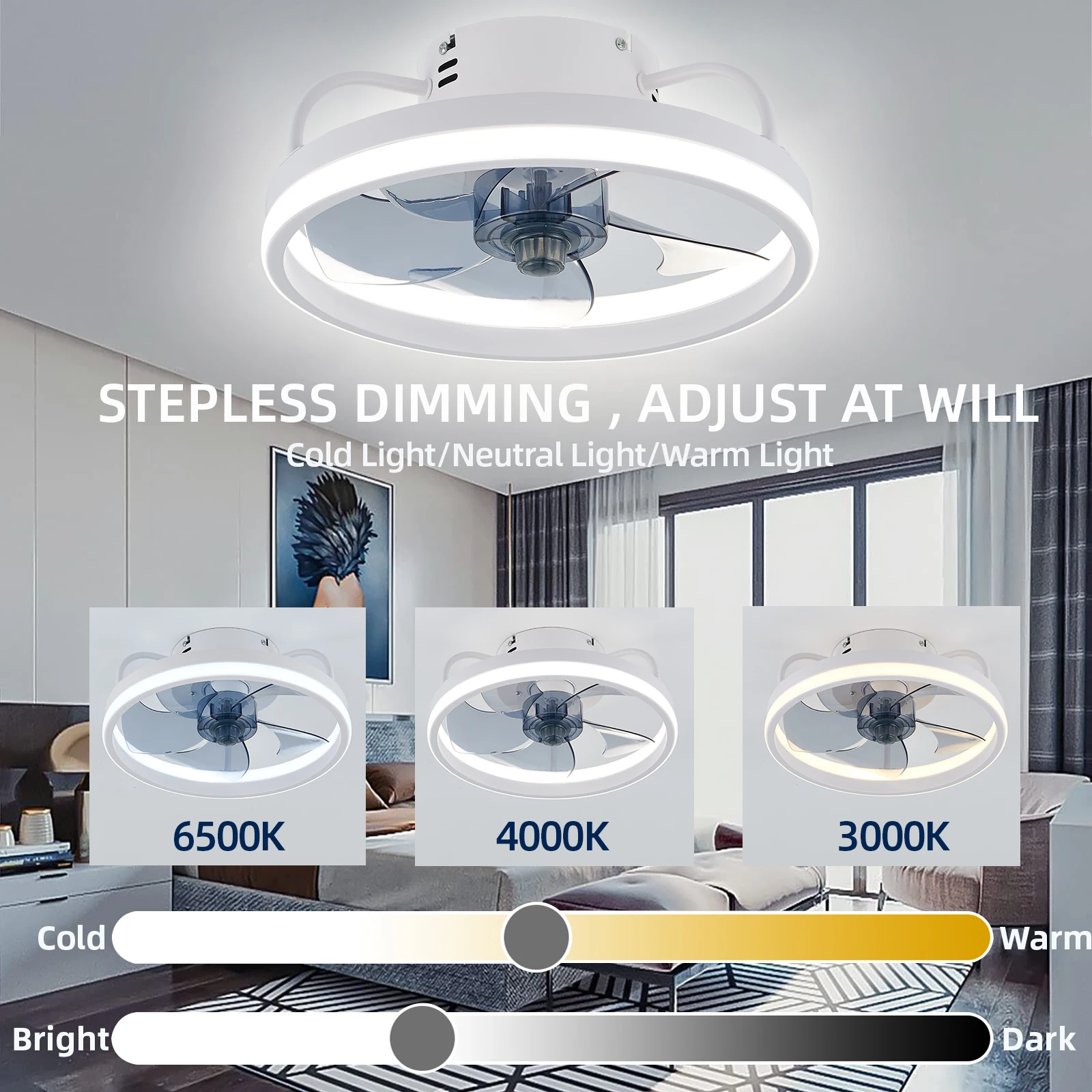 55W Smart Ceiling Fan Fans With Lights Remote Control Bedroom Decor Ventilator Lamp 33cm Air Invisible Blades Silent 55W Smart Ceiling Fan Fans With Lights Remote Control Bedroom Decor Ventilator Lamp 33cm Air Invisible Blades Silent