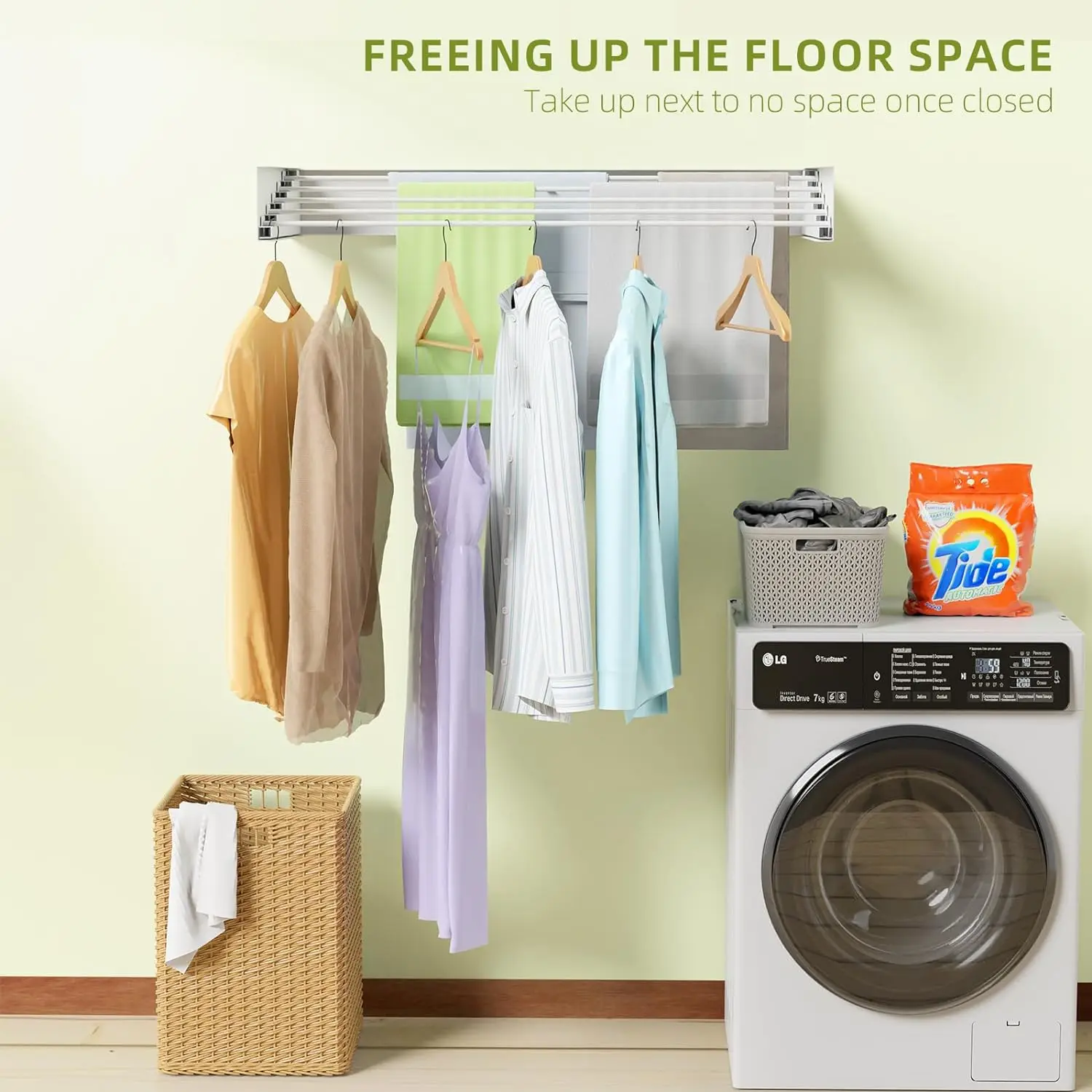 80cm Wall Mounted Laundry Drying Rack White Metal Clothes Drying Rack 5 Rods Space Saving Laundry Racks for Drying Towel Shoes 80cm Wall Mounted Laundry Drying Rack White Metal Clothes Drying Rack 5 Rods Space Saving Laundry Racks for Drying Towel Shoes
