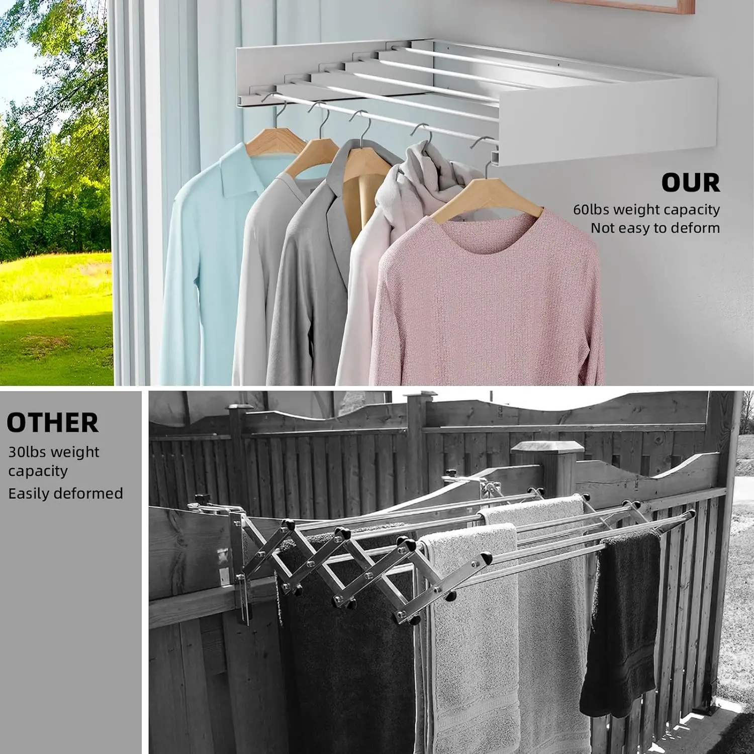 80cm Wall Mounted Laundry Drying Rack White Metal Clothes Drying Rack 5 Rods Space Saving Laundry Racks for Drying Towel Shoes 80cm Wall Mounted Laundry Drying Rack White Metal Clothes Drying Rack 5 Rods Space Saving Laundry Racks for Drying Towel Shoes