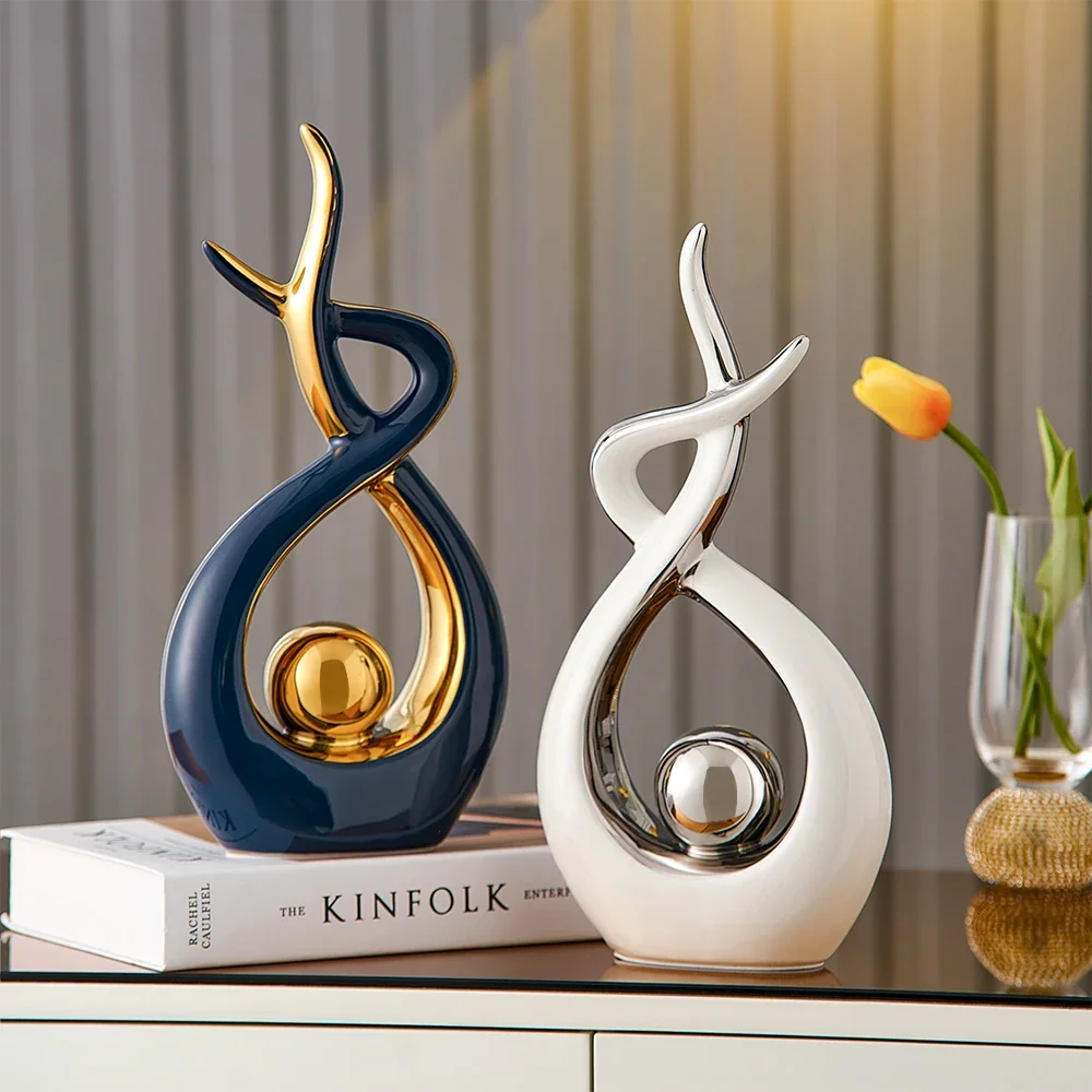Abstract Ceramic Sculpture Golden Art Statue FIGURINES & MINIATURES Abstract Ceramic Sculpture Golden Art Statue FIGURINES & MINIATURES