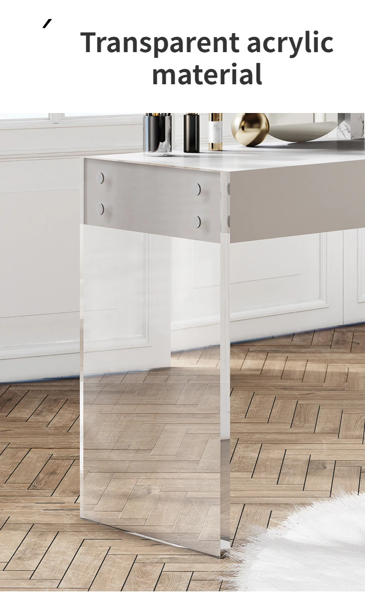 Acrylic Dressers Solid Wood Cabinet Bedroom Simple Design Modern Dressing Tables Makeup Stool With Mirror Minimalist Furniture