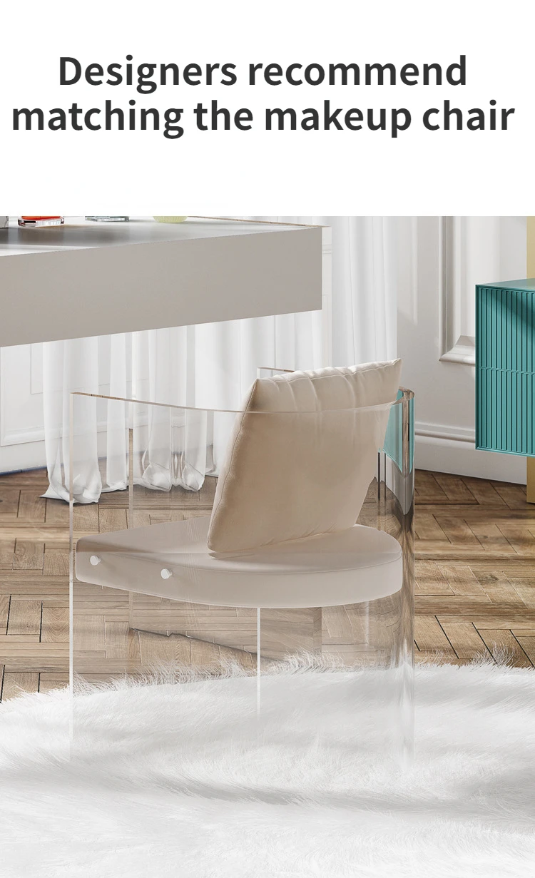 Acrylic Dressers Solid Wood Cabinet Bedroom Simple Design Modern Dressing Tables Makeup Stool With Mirror Minimalist Furniture