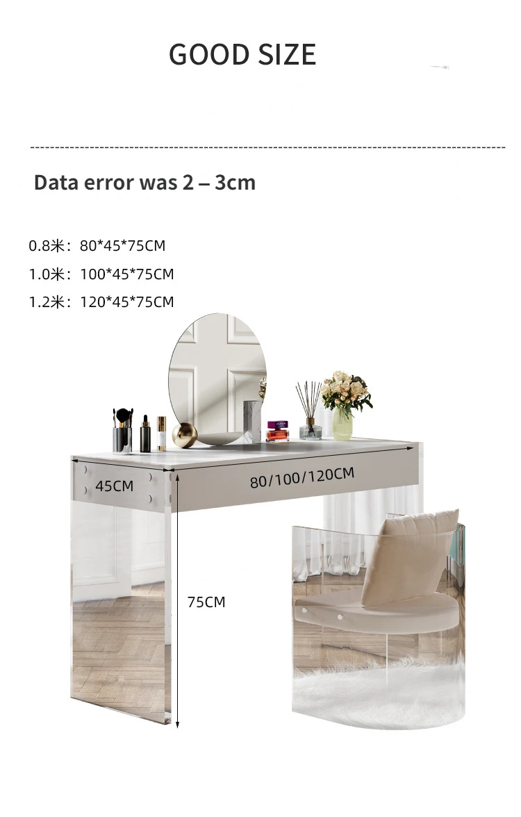 Acrylic Dressers Solid Wood Cabinet Bedroom Simple Design Modern Dressing Tables Makeup Stool With Mirror Minimalist Furniture