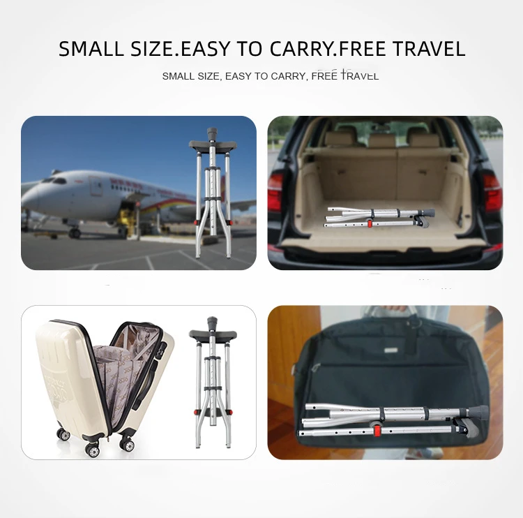 Aluminum Alloy Detachable Foldable Underarm Crutches