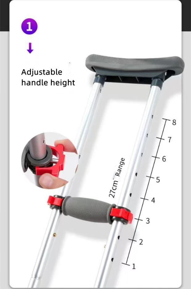 Aluminum Alloy Detachable Foldable Underarm Crutches