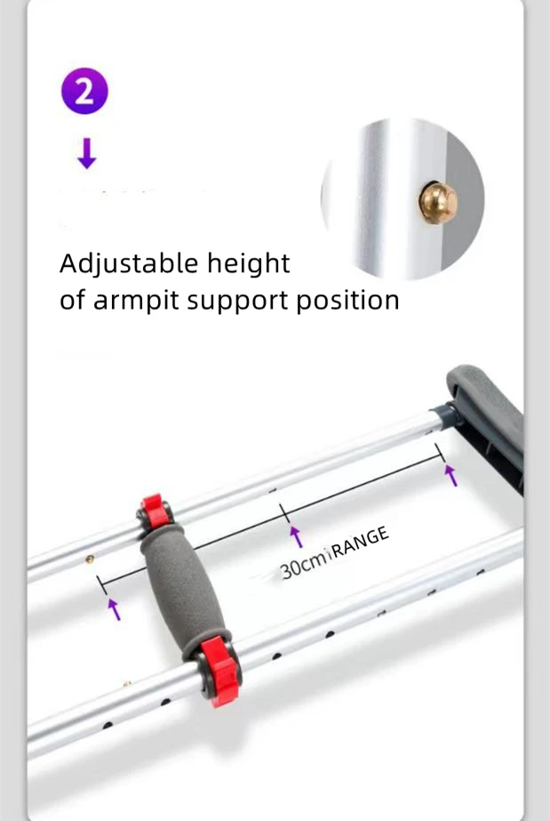 Aluminum Alloy Detachable Foldable Underarm Crutches