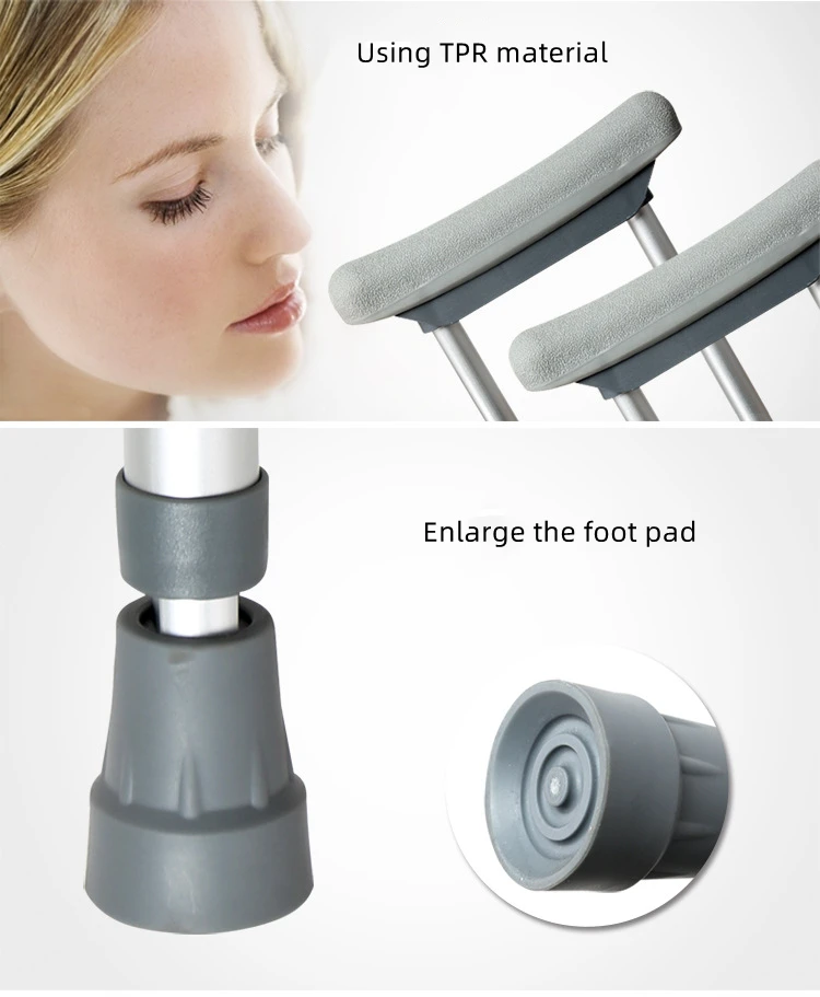 Aluminum Alloy Detachable Foldable Underarm Crutches