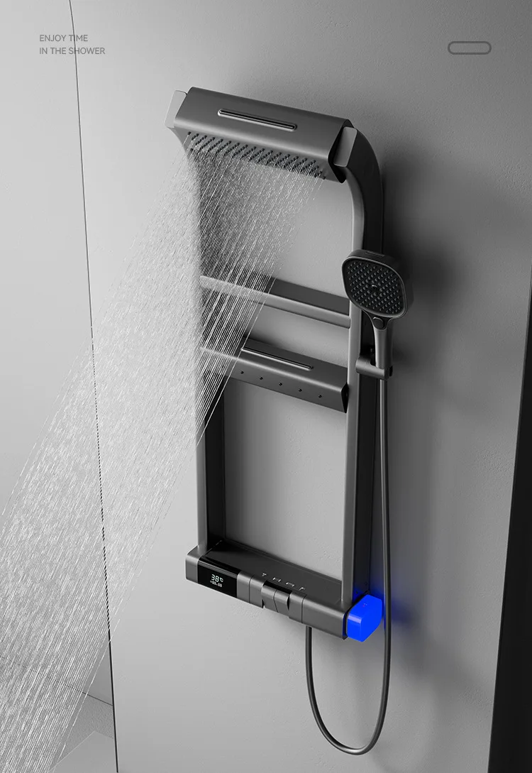 Applicable to Multifunctional thermostatic digital display rack shower shower set, designed for family bathrooms, toilets