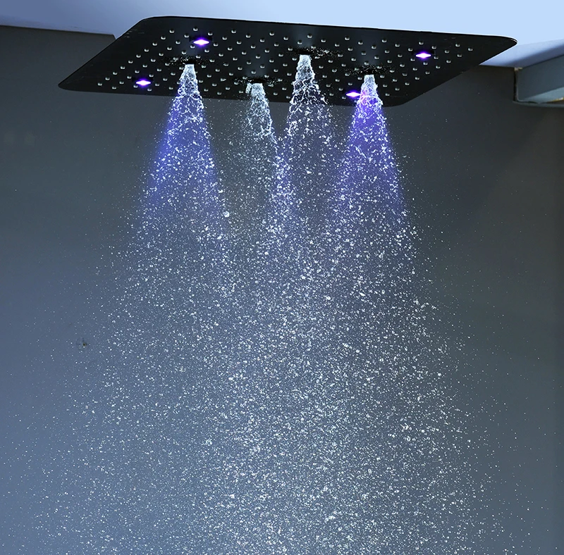 Bathroom 20inch 50x50cm Shower Head Panel Faucet Rain Mist Laterfal Jets Thermostatic Valve Mixer System SPA Massage Set Bathroom 20inch 50x50cm Shower Head Panel Faucet Rain Mist Laterfal Jets Thermostatic Valve Mixer System SPA Massage Set