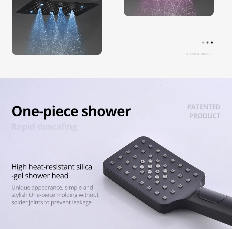 Bathroom 20inch 50x50cm Shower Head Panel Faucet Rain Mist Laterfal Jets Thermostatic Valve Mixer System SPA Massage Set Bathroom 20inch 50x50cm Shower Head Panel Faucet Rain Mist Laterfal Jets Thermostatic Valve Mixer System SPA Massage Set