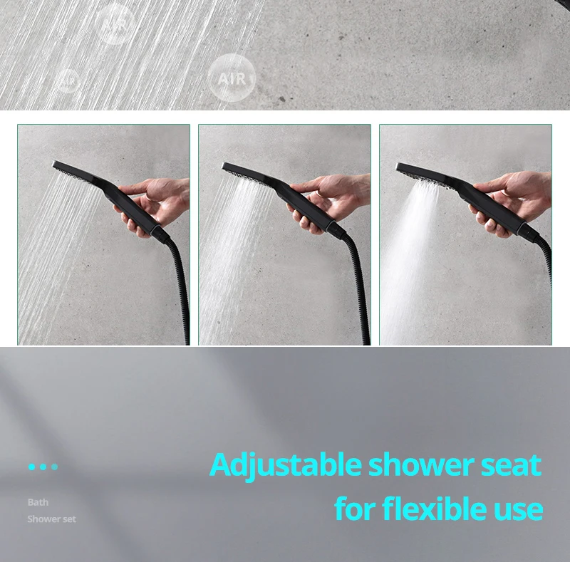 Bathroom 20inch 50x50cm Shower Head Panel Faucet Rain Mist Laterfal Jets Thermostatic Valve Mixer System SPA Massage Set Bathroom 20inch 50x50cm Shower Head Panel Faucet Rain Mist Laterfal Jets Thermostatic Valve Mixer System SPA Massage Set